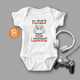 Spelare Ett Laddar Gamer Tematisk Fars Dag Vit T Shirt