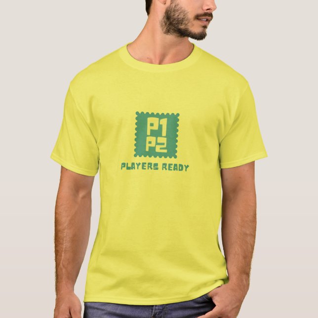 Spelare Ett Redo Retro Spelande T Shirt (Framsida)