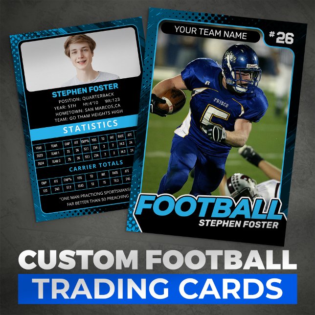 Spelare för Blue & Black Football Traball Card-Anp (Skapare uppladdad)