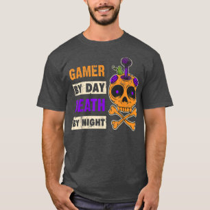Spelare för dag, död för natt, Halloween Gamer T Shirt