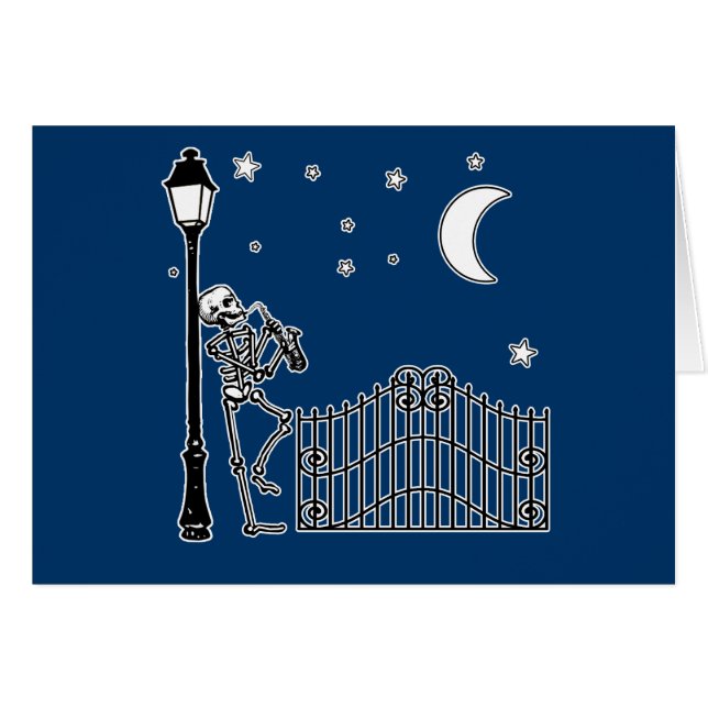 Spelare för VoodooJazzsaxofon Hälsningskort (Framsidan Horizontal)