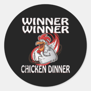 Spelare för Winner Loser Video Game Chicken Dinner Runt Klistermärke