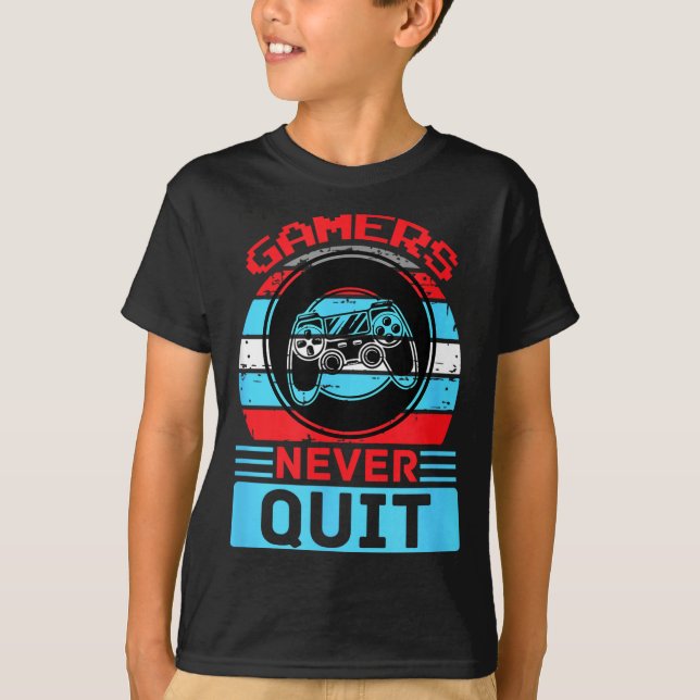 Spelare Ger Inte Upp Roliga Spelcitat Present För  T Shirt (Framsida)