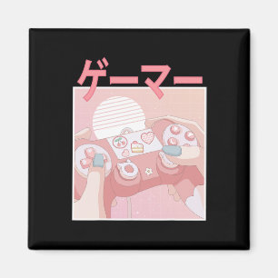 Spelare Girl Anime Kawaii Gaming Cute Video Game W Magnet