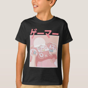 Spelare Girl Anime Kawaii Gaming Cute Video Game W T Shirt