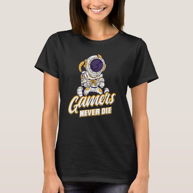 Spelare gör aldrig Online Video Ga T Shirt (Framsida)
