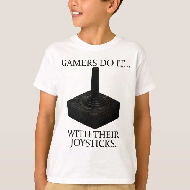 Spelare Gör Det... Med Sin Joystick. Tee Shirt (Framsida)