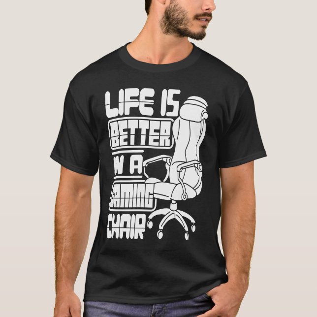 Spelare i en spelstol Videospelspelare T Shirt (Framsida)