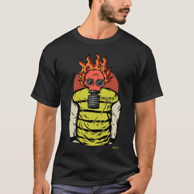 Spelare i Goth Video Game Gas Mask T Shirt (Framsida)