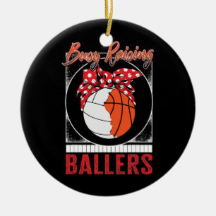 Spelare i Mamma i volleyball Basketball Raising Ba Julgransprydnad Keramik
