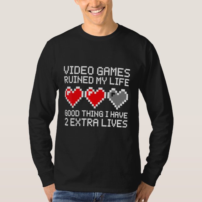 Spelare jag har 2 Extra lever videospel T Shirt (Framsida)