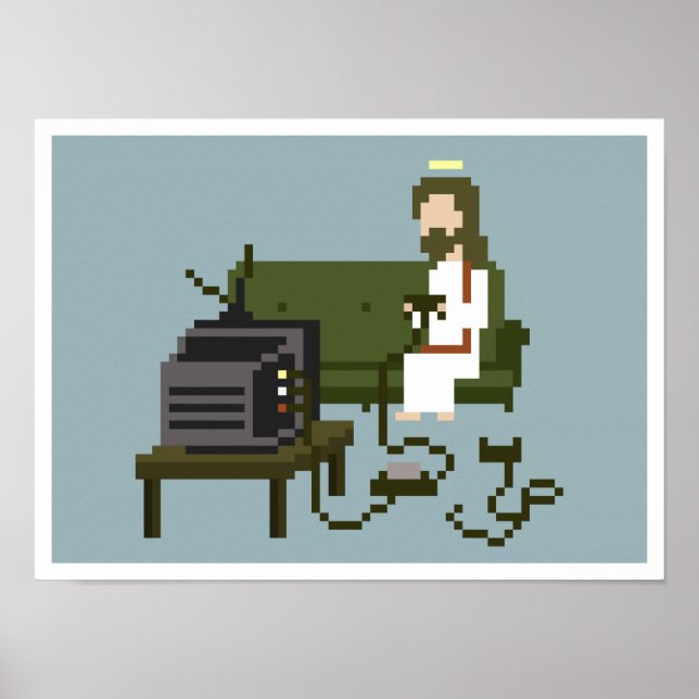 Spelare Jesus Pixel Art Poster (Framsidan)