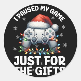 Spelare Jul Spelande Xmas Videospel Pojkar Chris Runt Klistermärke