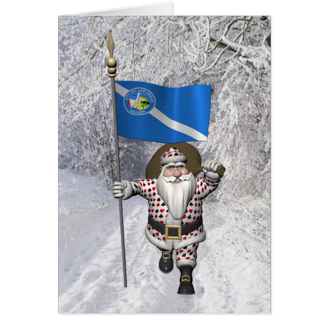 Spelare Jultomten med Las Vegas-anslutning Hälsningskort (Framsidan)