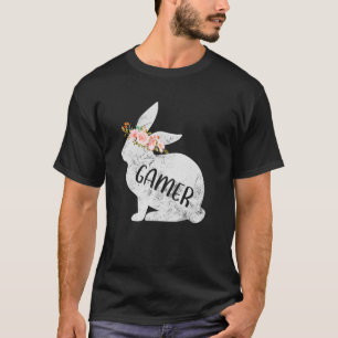 Spelare Kanin Matchande Familj Blommig Kanin Påsk T Shirt