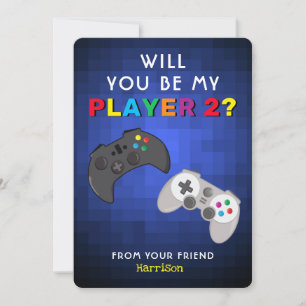 Spelare Kids Classroom Video Game Valentines day Julkort