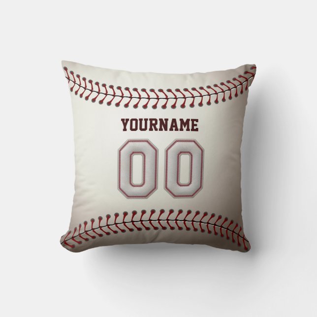 Spelare numrerar 00 - kall baseball syr Look Kudde (Framsida)