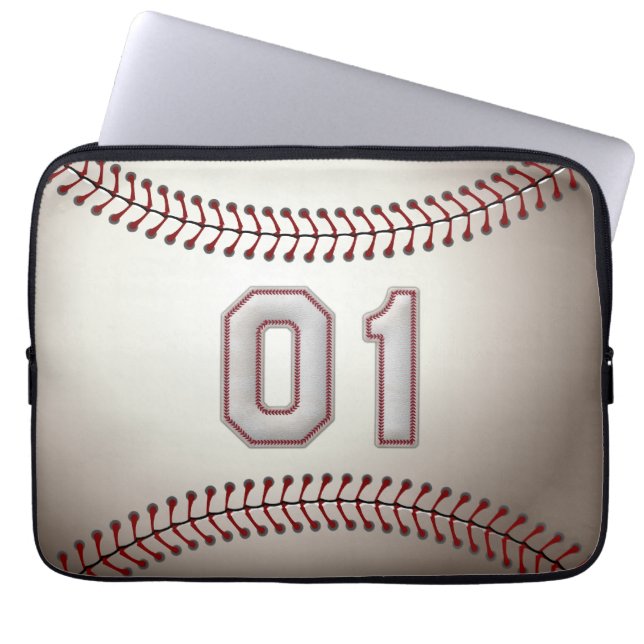 Spelare numrerar 01 - kall baseball syr laptop fodral (Framsidan)