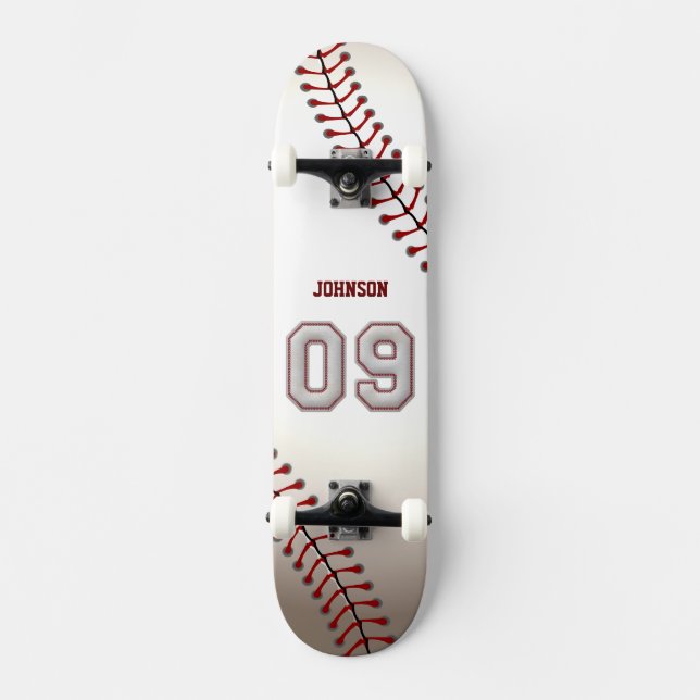 Spelare numrerar 09 - kall baseball syr mini skateboard bräda 18,5 cm (Framsida)