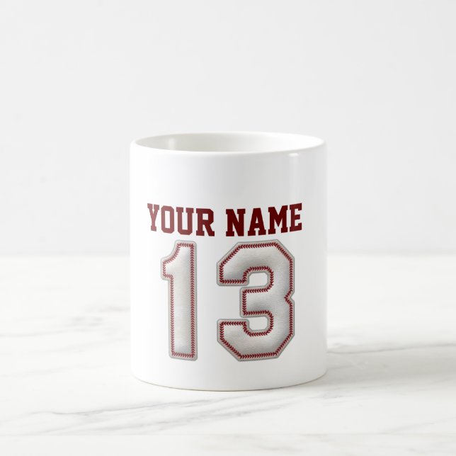 Spelare numrerar 13 - kall baseball syr kaffemugg (Center)
