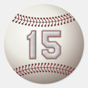 Spelare numrerar 15 - kall baseball syr runt klistermärke