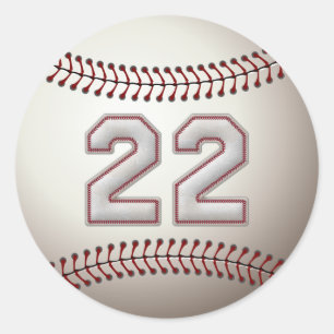 Spelare numrerar 22 - kall baseball syr runt klistermärke