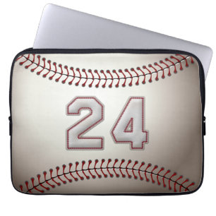 Spelare numrerar 24 - kall baseball syr laptop sleeve