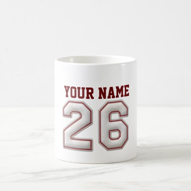 Spelare numrerar 26 - kall baseball syr kaffemugg (Center)