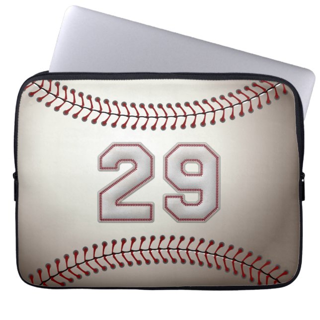 Spelare numrerar 29 - kall baseball syr laptop sleeve (Framsidan)