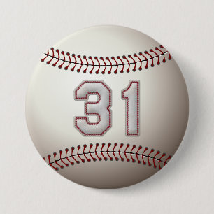 Spelare numrerar 31 - kall baseball syr stift knapp