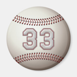 Spelare numrerar 33 - kall baseball syr magnet