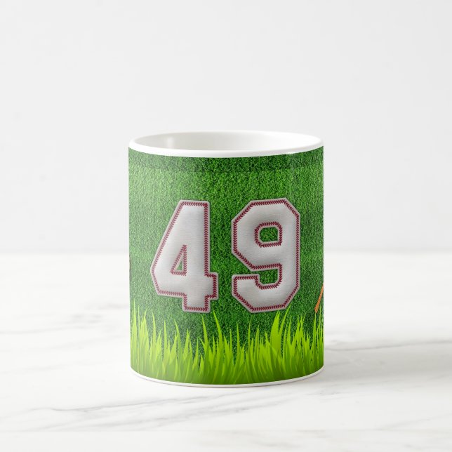 Spelare numrerar 49 - kall baseball syr kaffemugg (Center)