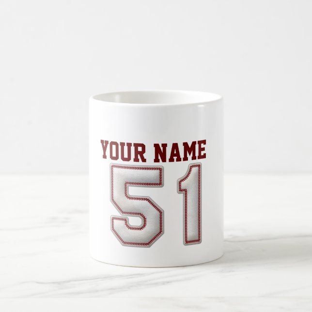 Spelare numrerar 51 - kall baseball syr kaffemugg (Center)
