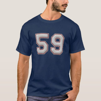 Spelare numrerar 59 - kall baseball syr t shirt
