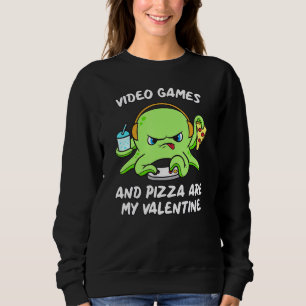 Spelare Octopus Gaming Pizza Funny Video Games Val T Shirt