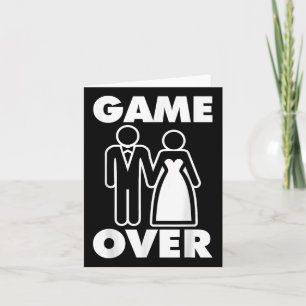 Spelare över Bride Groom Funny Bröllop Kort