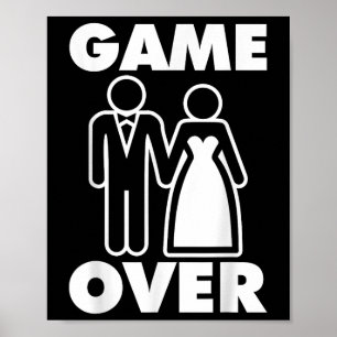 Spelare över Bride Groom Funny Bröllop Poster