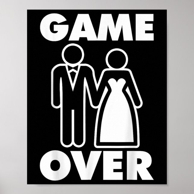 Spelare över Bride Groom Funny Bröllop Poster (Framsidan)