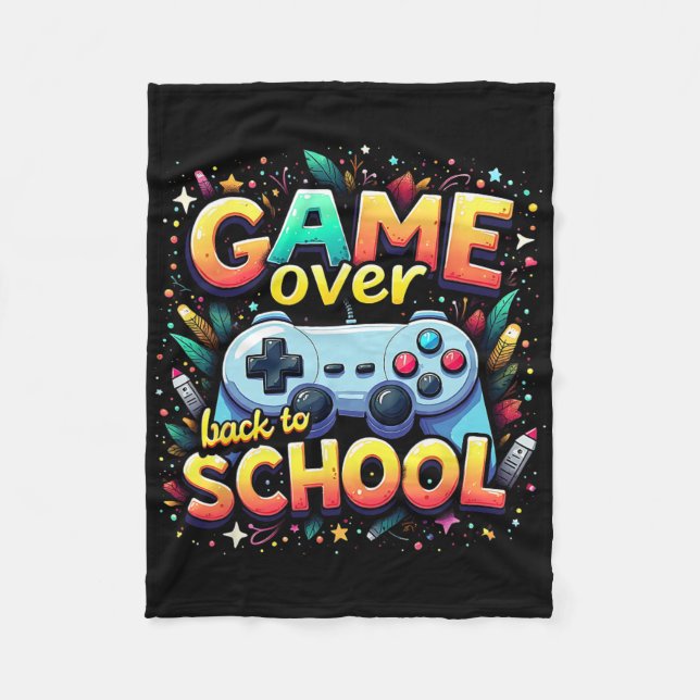 Spelare Pixel Game Over Student Ck Till Skolan  Fleecefilt (Framsidan)