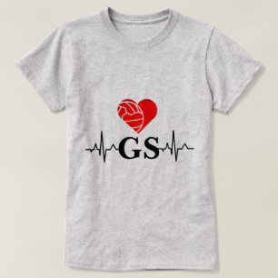 Spelare placerar hjärtslag som jag älskar t-shirt