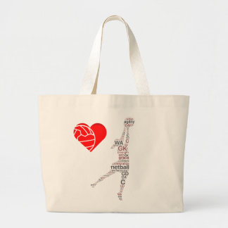 Spelare placerar netballen för målskytttemat jumbo tygkasse