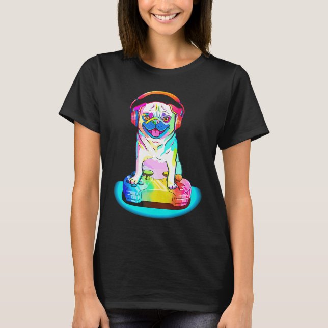Spelare Pug Gaming Pugs Video Game T Shirt (Framsida)