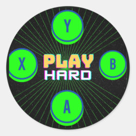 spelare runt klistermärke