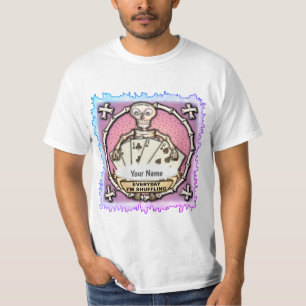 Spelare Skelett Poker T-Shirt