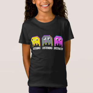 Spelare som lyssnar distraherad tjej t-shirt