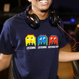 Spelare som lyssnar distraherade manar t-shirt