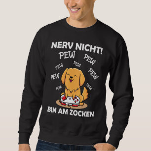Spelare som spelar spel Hund spelheadset Gamer Ner Lång Ärmad Tröja