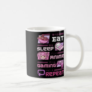 Spelare Spelande Videospel Roligt Äta Sova Anime S Kaffemugg