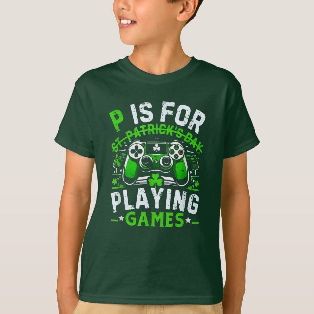 Spelare - St patricks day Video Game Irish Gaming T Shirt (Framsida)