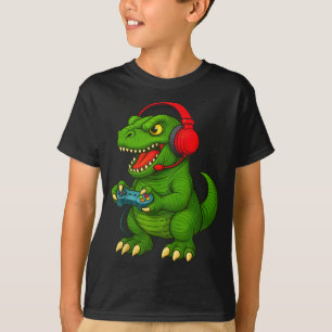 Spelare T Rex Dinosaurie Videospel Pojkar Tonåring Shirt